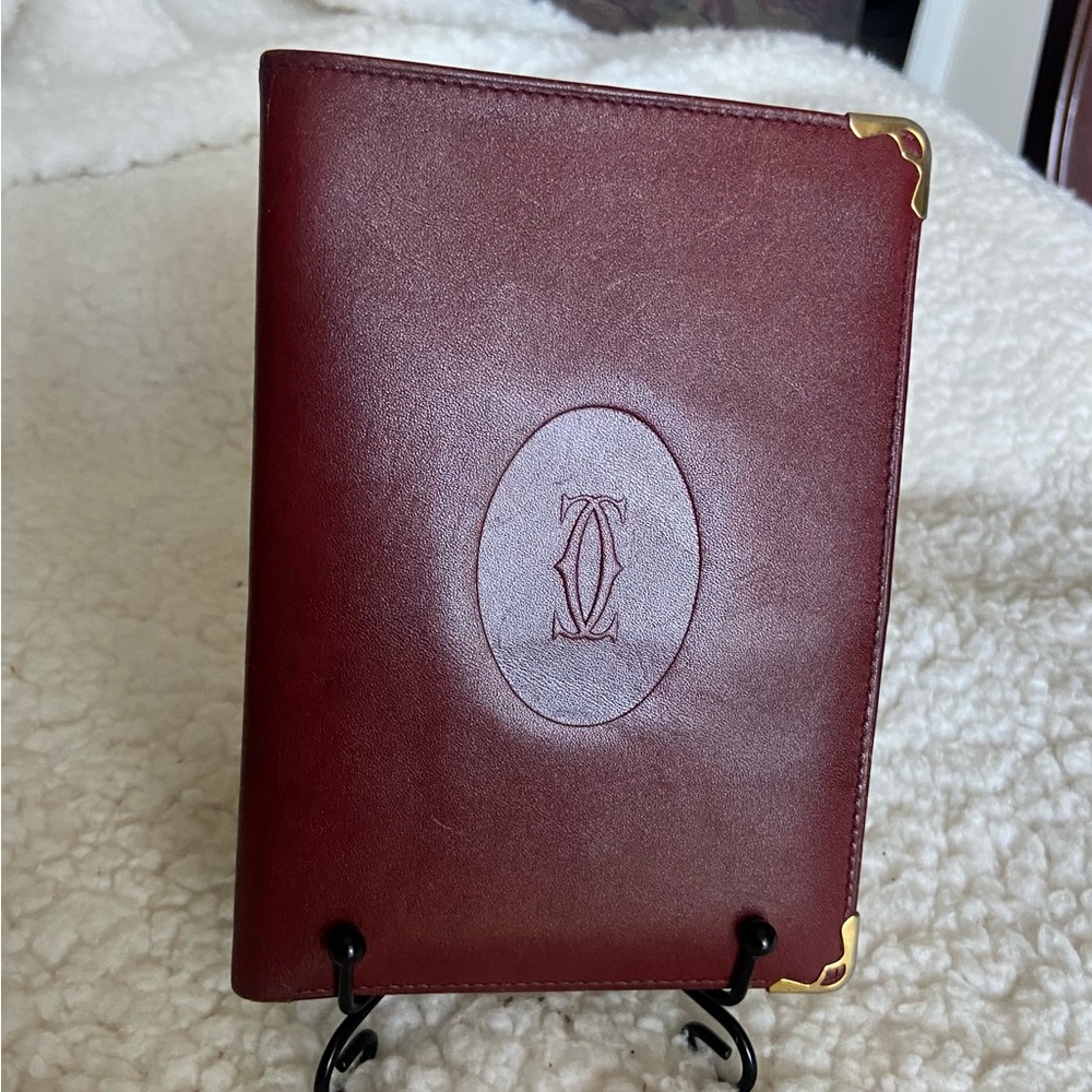GC CARTIER BURGUNDY BIFOLD WALLET